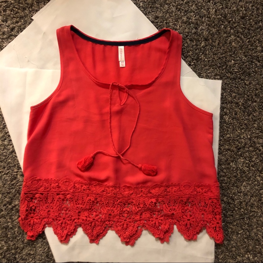Coral Lace bottom crop top
